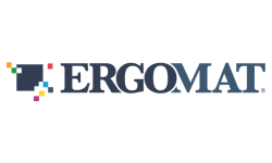 Logo de Ergomat: alfombras, muebles ErgoPerfect y señalización LED