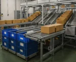 Sistema de transporte por gravedad tipo karakuri en entorno industrial