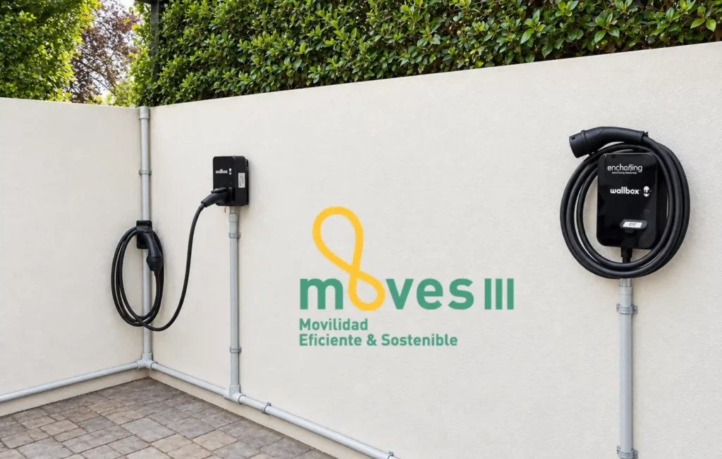 Cargador para coche eléctrico acogido al programa MOVES III