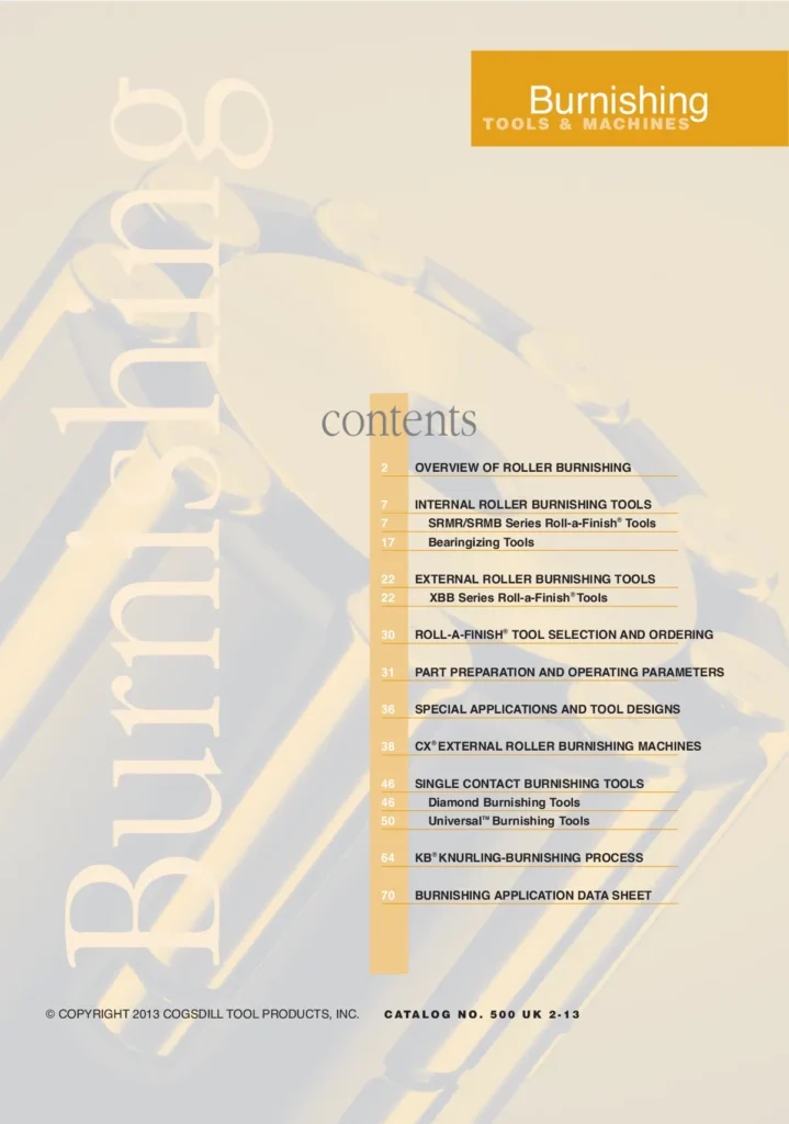 Cogsdill – Outils de brunissage au diamant