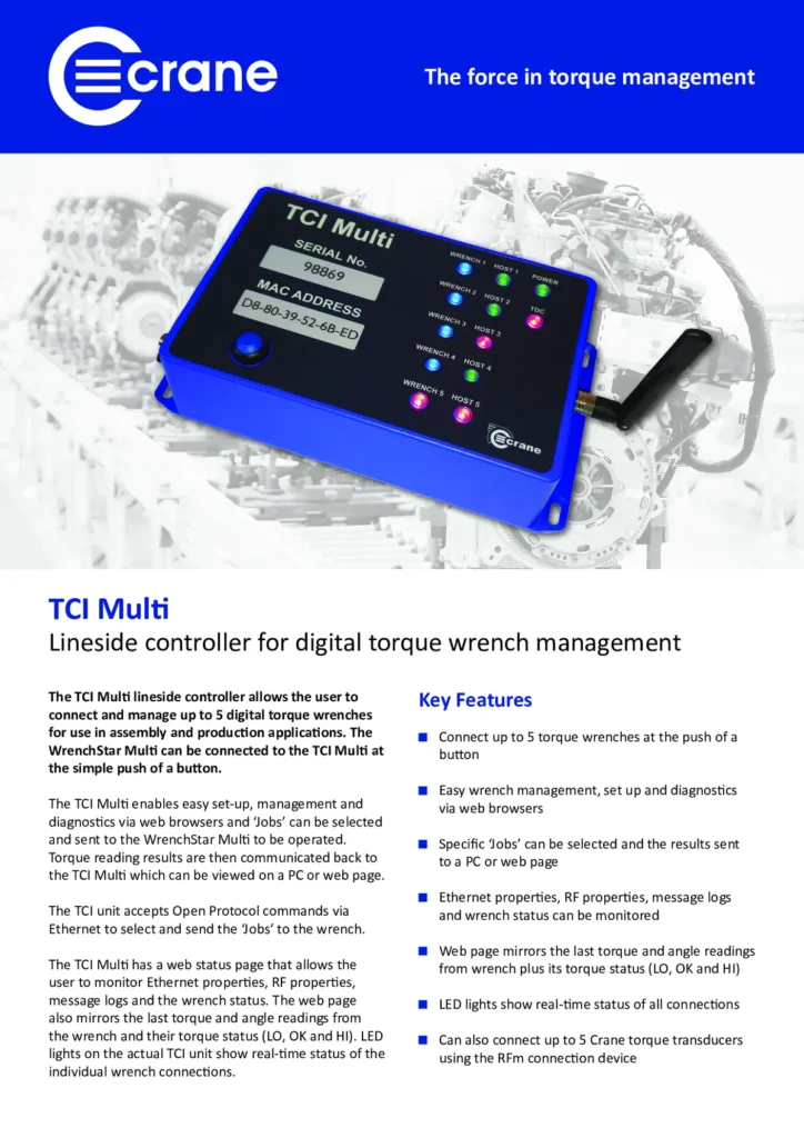 TCI Multi – Controlador de línea de montaje