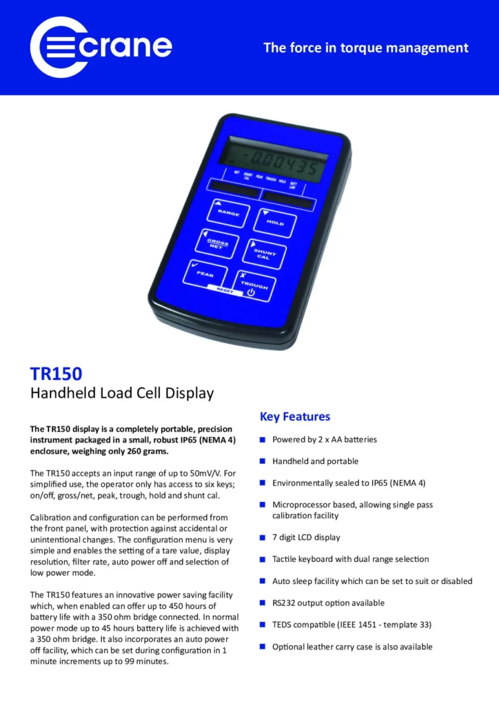 TR150 – Indicador digital portátil
